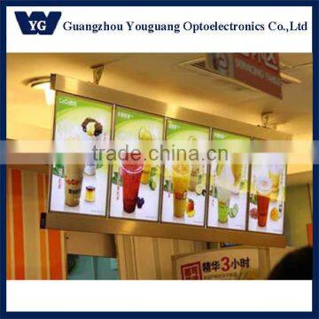 Slim LED illuminated menu boards for fast food restaurant (5 boards in one set)