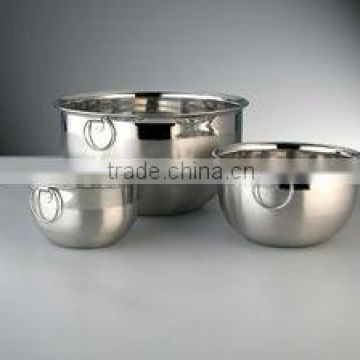 STAINLESS STEEL GERMAN BOWL WITH HANGING.