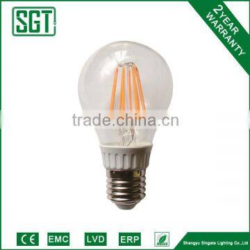 Thermally conductive plastic and Aluminium a60 e27 filament led bulb IC type