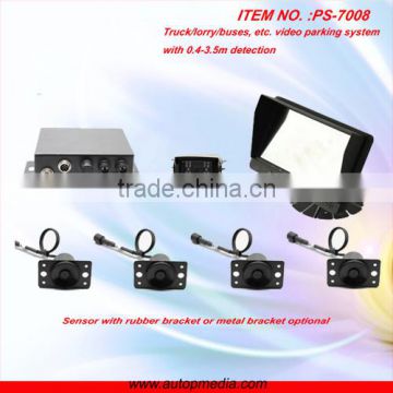 PS-7008 truck/bus parking sensor system with camera, heavy duty parking sensor system with 0.4-5m sensor detection