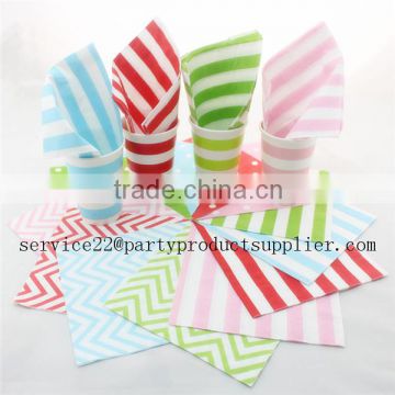 Wholesale Tableware Dinner Set Striped Straw Plate Cup Napkin