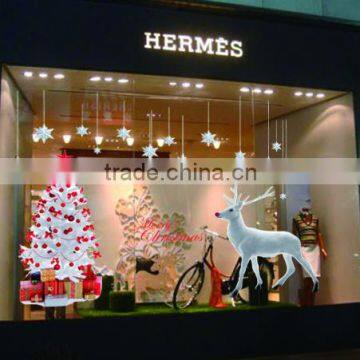 ALFOERVER Pvc Antelope and Christmas Tree Window Decal Sticker photo-2