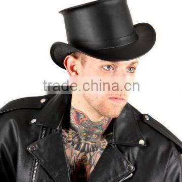 2015 FASHION SIMPLE STYLE GENUINE LEATHER TOP HAT FOR MENS