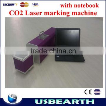 Top hot Portable 10W CO2 small laser marking cutting machine with notebook working for non-metal,non-PVC