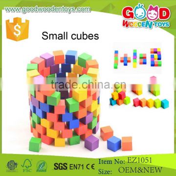 ASTM Approved 2cm Small Educational Cube Toy Colorful DIY Wooden Cube Set