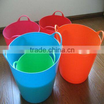 plastic flexible bucket,watering bucket with two handles,plastic water bucket