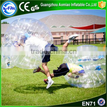 Hot selling clear TPU/PVC inflatable human soccer bubble,inflatable person ball