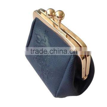 Flower Print Faux Leather Retro Coin Purse With Metal Clip photo-3