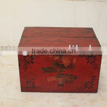 Chinese antique pretty hand painted chest/trunk/storage chest