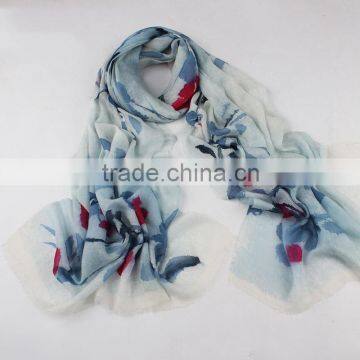 Factory supply 100% wool scarf dubai muslim scarf printing cashmere pashmina shawl tudung