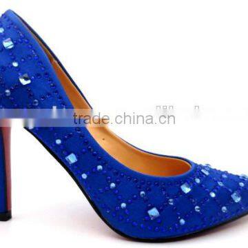 very sexy high heel pointed toe elegant diamond wedding shoes for lady