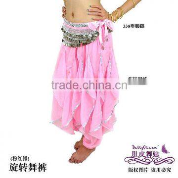 pink belly dance harem pants,chiffon costume for belly dancing,belly dance wear,belly dance clothes