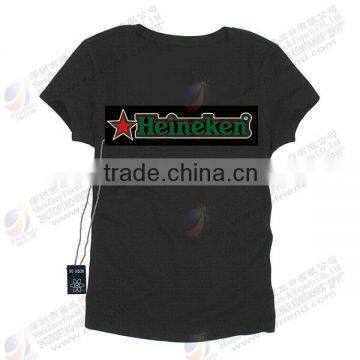 High quality Best-Selling el ladies flashing t shirt with hook and loop