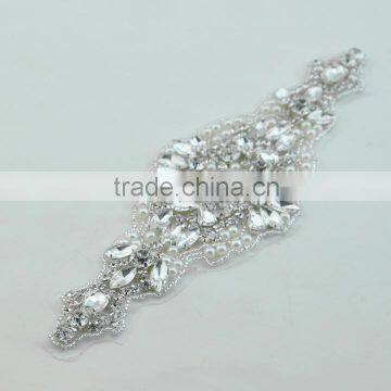 Rhinestone and Pearl Applique Piece for Ribbon WRA-873 photo-2