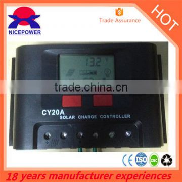 factory price China 12v/24v 48v 20ah pwm solar charge controller