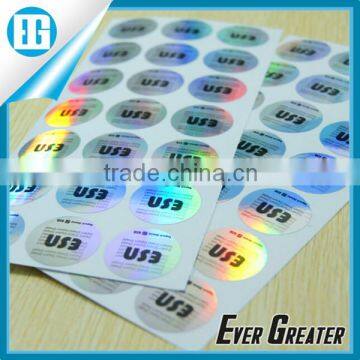 customized 3d label printer silver hologram sticker strong adhensive color changing