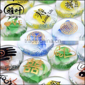 Multi-Colored Engraved Glass Beads Stones for Sale