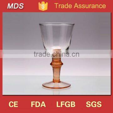 Drinking glass indonesia wine glass crystal with colored stem