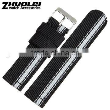 China Wholesale Custom Fashion Customize logo printing Nato Nylon Watchband 22mm