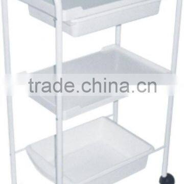 2015 Professional Plastic Hair Salon Trolley/white salon equipment