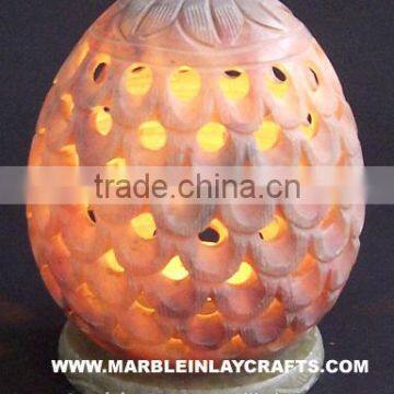 Egg Shape Candle Soapstone Holder