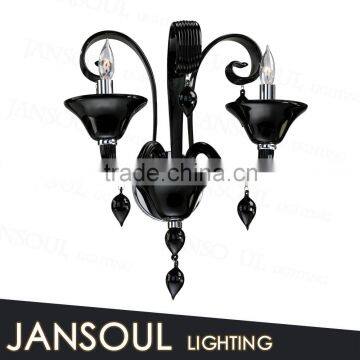 2015 wholesale  popular modern italian black murano glass crystal chandelier wall mount art light