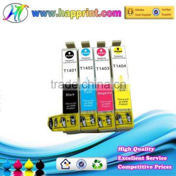 Compatible printer cartridges with chip for Epson T1401 T1402 T1403 T1404 for Epson compatible ink cartridge