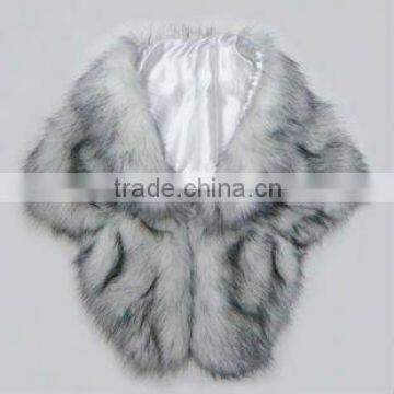 silver fox vest white fox fur shawl faux fur scarf