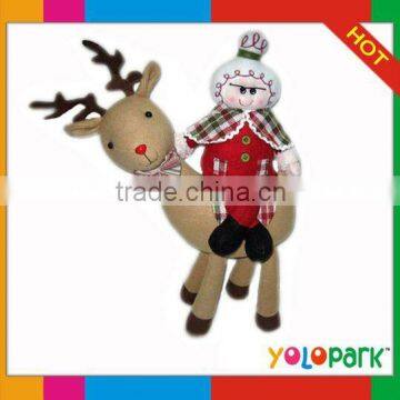 Christmas Decoration RT11A-8637B 17"old women sitting deer