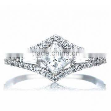 JINSE Faux Diamond Art Deco Engagement Ring