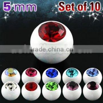 anodized steel balls with color crystals