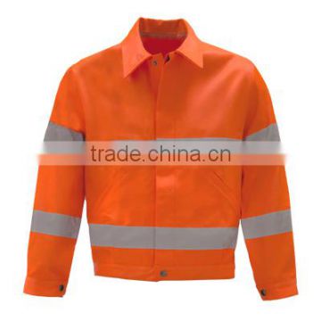 EN20471 rounded corner sleeves construction jacket with reflective tape