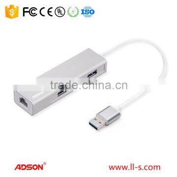 Adson USB3.0 to 3 ports USB3.0 Hub with Gigabyte Lan Ethernet Adapter