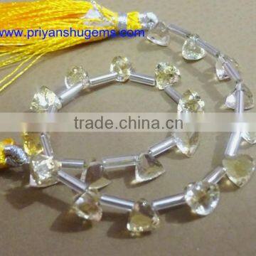 Citrine Faceted 6*6 mm 39 cts Trillion side drilled 6 inches strand length natural loose gemstones