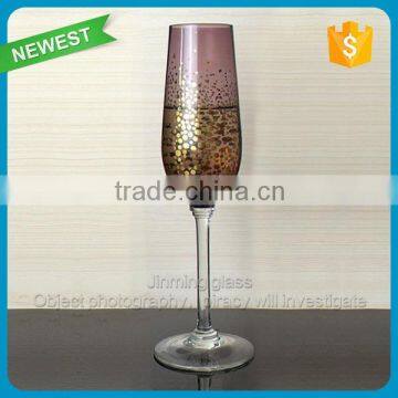 High quality colorful champagne glass fancy wine cup glass whlosesale customed color wine glass