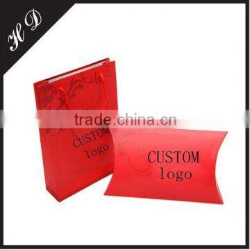 Fashion Customize Paper Pillow Box With Bag