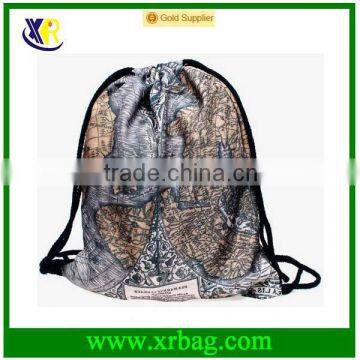 Women Mochila Man Sport Gym Bags Travel 3D Map Print Fabric Drawstring Bag