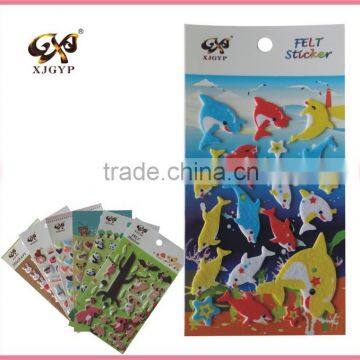 non-woven sticker/non-woven fabric sticker/fabric hobby decor sticker