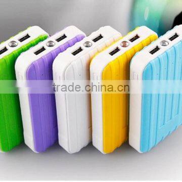 colorful luggage shaped portable power bank 10000mah