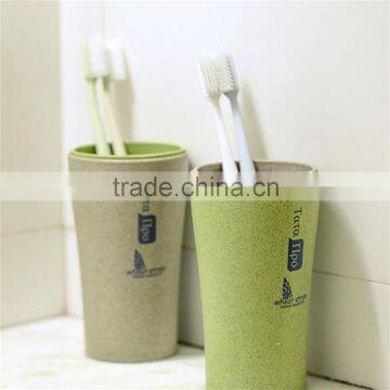 Wheat Straw Plastic Travel Tooth Brush Mug 360ml photo-2