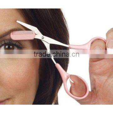 Women Ladies Pro Eyebrow Trimmer Comb Eyelash Hair Scissors Cutter Remover Tool photo-4