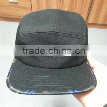 front woven label sublimation undervisor 100% cotton 5 panel hats