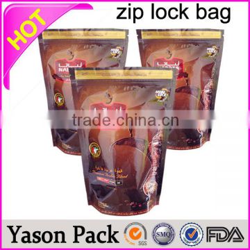 Yason hot aluminium foil coffee bag with zipper/printed grip seal bags aluminum foil reclosable bag with zipper 10g mardis gras