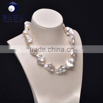 huge baroque pearl necklace designs white color and high luster aaa quality