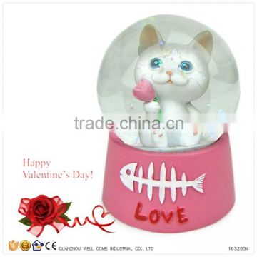 Resin Cat Statue Snowball Valentine Gift for Boyfriend