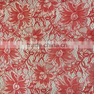 double colore design lace fabric with nylon spandex polyester factory sell