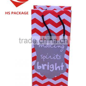 Rope Handle Colorful Printing Wine Paper Bag With Laminated photo-6