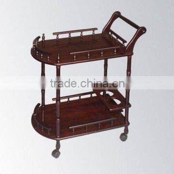 wooden tea serving cart