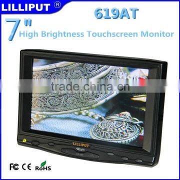 619AT High Brightness 7 Inch Touch screen Monitor HDMI With VGA Video Input for car