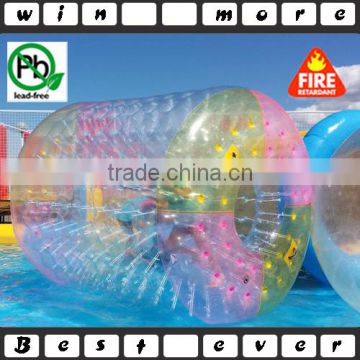 high quality inflatable water roller, water park floating water roller ball